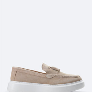 Mens Açık Bej Hafif %100 Loafer Süet Ayakkabı A41Y8029