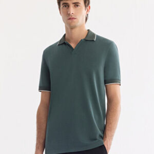 Avva 2026 Erkek Koyu Yeşil Polo Yaka Düğmesiz Kolay Ütülenen Regular Fit T-Shirt A61Y1125 - Hediye Kutulu