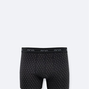Erkek Siyah Desenli Pamuklu Tekli Boxer A52Y9514 - Premium Kalite
