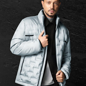 Erkek Gri Modern Su İtici Rüzgar Geçirmez Şişme Regular Fit Mont B006082 | 2026 Koleksiyon