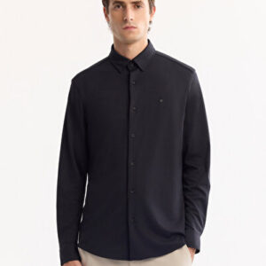 Erkek Siyah Comfort Klasik Yaka Hızlı Kuruyan Non-Iron Slim Fit Gömlek A52Y2122 - Hediye Kutulu