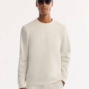 Avva Erkek Ekru Bisiklet Yaka Pamuklu Bi-Stretch Regular Fit Sweatshirt A52Y1272 - Hızlı Kargo