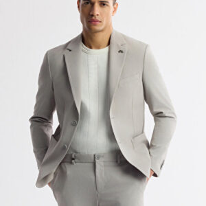 Erkek Gri Mono Yaka Pamuklu Hafif Bi-Stretch Blazer Comfort Slim Fit Ceket A51Y4004 | Yeni Sezon