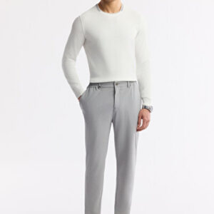 Erkek Gri Yan Cepli Beli Lastikli Bi-Stretch Comfort Slim Fit Teknik Kumaş Pantolon A51Y3201 | 2026 Koleksiyon
