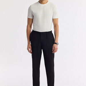 Erkek Siyah Comfort Yandan Cepli Beli Lastikli Soft Touch Comfort Slim Fit Pantolon A51Y3217 - Hediye Kutulu