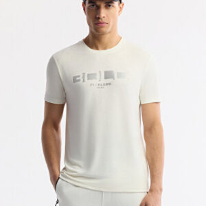 Erkek Ekru Slim Fit Bisiklet Yaka Baskılı Soft Touch Regular Fit T-Shirt A51Y1138 | 2026 Koleksiyon