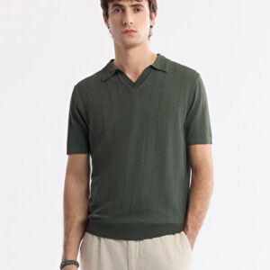 Avva Erkek Haki Polo Yaka Rayon Triko Regular Fit T-Shirt A51Y5015 - Hediye Kutulu
