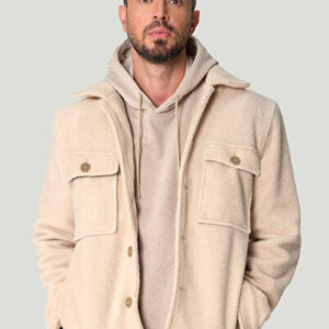Erkek Bej Klasik Kapüşonlu Baskılı Elastan Regular Fit Sweatshirt A42Y1332 - Hızlı Kargo