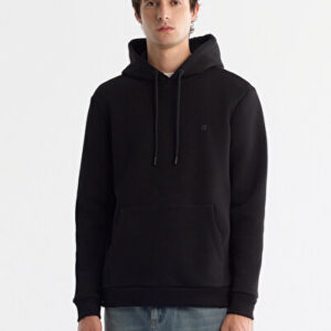 Erkek Siyah Kapüşonlu 3 İplik Şardonlu Regular Fit Sweatshirt B001103 | Yeni Sezon