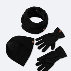 Seti Erkek Siyah Polar Basic Boyunluk Bere ve Eldiven B009250