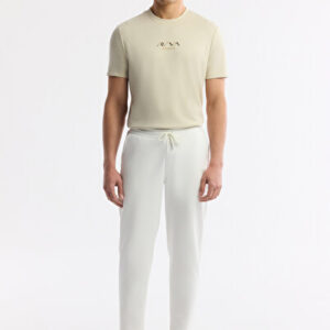 Erkek Beyaz Beli Lastikli Bağcıklı Bi-Stretch Regular Fit Eşofman Altı A51Y3408